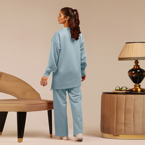 Wholesale <b>Modest</b> Co-Ord Women Casual <b>Modest</b> Two Piece Set Longline Tunic <b>Pants</b> Relaxed Fit Everyday Comfort - Product Image 4