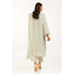 Traje de Encaje de Polycambrik de 3 Piezas con Diseño Estampado Bordado IPSTD-44749 - Product Image 1