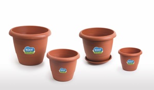 PRIMAVERA Pot de fleur rond en plastique jardinière intérieure/extérieure résistante au gel UV avec plusieurs tailles et couleurs pour la maison et le jardin - Product Image 4