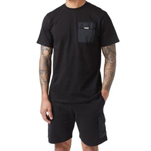 Conjunto Deportivo Masculino de Verano, 2 Piezas, Algodón, Camiseta de Manga Corta y Pantalones Cortos, Estilo Casual, Transpirable - Product Image 1