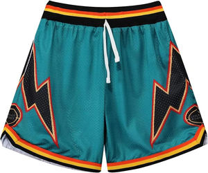 Short d'été en maille pour hommes, avec logo personnalisé OEM, pour le basket-ball 100% polyester, avec poche de sublimation pour l'entraînement et la gym - Product Image 1