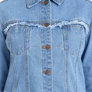 Chaquetas vaqueras desgastadas de moda para mujer al por mayor y personalizadas, Chaquetas vaqueras de colores personalizadas para mujer transpirables - Product Image 5