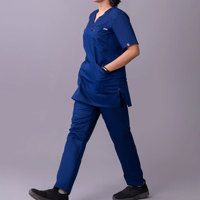 Ensembles d'uniformes d'infirmière personnalisés de haute qualité pour femmes, grandes tailles, décontractés, printemps-été, avec patchs brodés, 100 % coton, écologiques