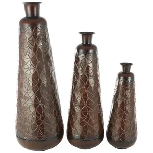 Vase à fleurs en fer artisanal tendance mondial, vase à fleurs élégant et luxueux, décoration de la maison, vaisselle d'hôtel - Product Image 5