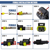 708 connecteurs de câblage électrique étanches mâles/femelles FPC RF pour micro-ondes, aérospatiale et automobile, 1/2-6 broches, IP68, 12V 5A, UHF, PCB