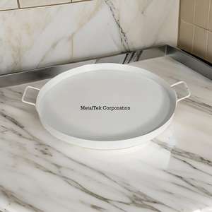 Bandeja Redonda de Metal con Asas para Suministros de Restaurantes y Hoteles Comerciales, Precio al por Mayor, Color Personalizado, Bandeja Decorativa de Hierro de Lujo - Product Image 3