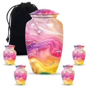 Swirl Pattern Pink Urn for Human <b>Ashes</b> Personalized Decorative for Adults <b>Ashes</b> <b>Keepsake</b> Memorial <b>Ashes</b> 1-200 Cubic Inch Urn - Product Image 6