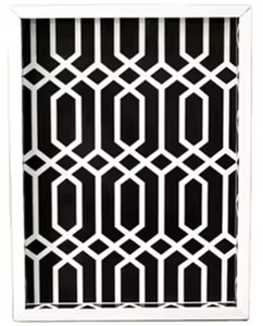 ถาดเสิร์ฟแบบฝังกระดูกคุณภาพสูง 100% รูปทรงสี่เหลี่ยมผืนผ้า หรูหรา สวยงาม สำหรับอบและเสิร์ฟเครื่องดื่ม จานช็อตสำหรับงานปาร์ตี้ - Product Image 1