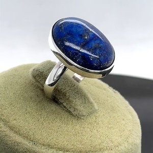 Mehrajudin Gems <b>Lapis</b> <b>Lazuli</b> Sterling Silver Simple Engagement Promise <b>Ring</b> Bezel Setting Third Party Appraisal Small Size - Product Image 5