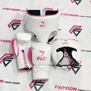 Conjunto de Boxeo Personalizado con Logotipo a Color, Blanco y Rojo, con Cordones, para Sparring, con Protector de Cabeza Ajustable y Protector Inguinal para Entrenamiento de Muay Thai - Product Image 4