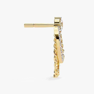 Boucles d'oreilles en argent sterling 925 plaqué or de qualité supérieure avec accents de diamants de laboratoire taille brillant certifiés IGI – Bijoux de mariage tendance - Product Image 5