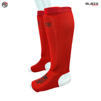 BLAZE FIGHT GEAR - Espinilleras de Tela Profesional y Cuero Genuino de Secado Rápido, para Deportes de Alto Impacto, Boxeo, Artes Marciales, Kickboxing, Muay Thai