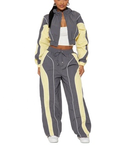 Conjunto de Dos Piezas de Chaqueta Deportiva para Mujer al por Mayor, Chaqueta Cortavientos con Bloques de Color, Conjuntos Deportivos - Product Image 5