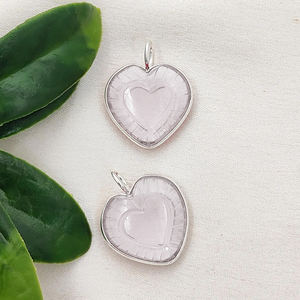 Crystal Clear <b>Quartz</b> <b>Heart</b> Bezel Pendant 925 Sterling Silver Bezel Pendant For Jewelry Making Handmade 20mm Carved <b>Heart</b> Pendant - Product Image 1