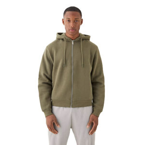 Sudadera con capucha y cremallera con estampado completo personalizado 100% algodón polar de peso pesado temporada de invierno cremallera térmica con capucha sólida XS al por mayor - Product Image 1