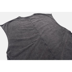 Camiseta sin mangas de secado rápido para hombre Camiseta sin mangas de color sólido bordada de poliéster Camiseta sin mangas personalizada para hombre - Product Image 6