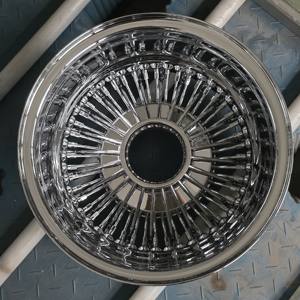 Yeni 13 "72 konuştu ters tipi düz dantel çelik telli çark 13X7j krom çelik tel jant kapaklar adaptörleri içerir - Product Image 3