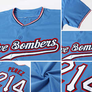 Maillot de softball personnalisé bleu blanc rouge authentique maillot de softball à la mode respirant séchage rapide maillots de softball à col en V nouvel arrivage - Product Image 5