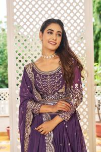 Designer <b>Wedding</b> Wear Lehenga Choli And Dupatta With Embroidery Sequence Work With <b>Belt</b> - Product Image 4