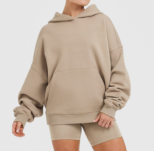 Moda personalizada verano Color Logo Casual 320g Fleece dos piezas ropa de mujer conjunto corto 100% algodón Sudadera CON CAPUCHA DE LAS MUJERES conjunto - Product Image 2