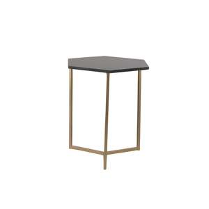 Hexa Shape Marble Iron Made With 3 Legs Center <b>Table</b> Home Office 16 X 16 X 20 Inches Black <b>Gold</b> 11 Original Indian Manufacture - Product Image 6