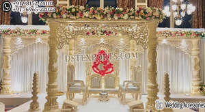 Corona india de estilo abierto para boda, escenario de boda real, Maharaja, escenario de cristal, ceremonia de boda india, decoración de escenario abierto - Product Image 5