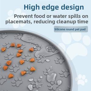 For Pet Placemat Dog & Cat Food Bowl <b>Mat</b> Paw Print Waterproof <b>Silicone</b> for All Seasons - Product Image 3