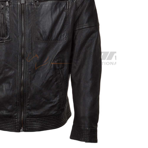 แจ็กเก็ตหนังใส่สบายดูแนววินเทจพร้อมกระเป๋าซิปปรับเอวได้ทนทานเหมาะสำหรับสไตล์ที่ยาวนาน - Product Image 6