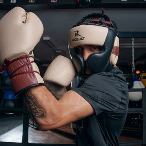 Protector de Cabeza para Boxeo MMA, Diseño Personalizado en Cuero, Ajustable, Transpirable, Equipo de Entrenamiento - Product Image 2