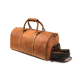 Bolsa de Viaje de Cuero al por Mayor, Ecológica, con Cierre, Estilo Vintage, Piel de Vaca de Primera Capa, Gran Capacidad, para Fitness, Ocio, Viajes Cortos - Product Image 6