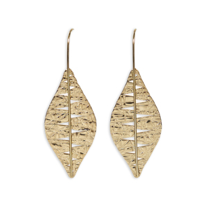 CUCOCUCA YXQ E250 Orecchini a lobo/goccia in acciaio inossidabile placcato oro, comodi ed eleganti, a forma di lea, disegnati e ispirati alla natura - Product Image 1