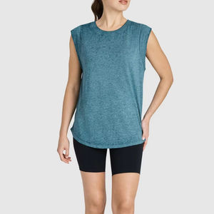 Logo personnalisé Débardeur sans manches grande taille pour femmes Vente en gros Haut de gym à séchage rapide Été Design uni en vente - Product Image 3