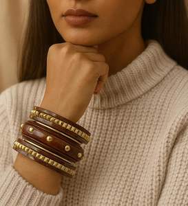 Eco Conscious Handmade Wooden <b>Bangles</b> Bracelet for Women Rustic Natural Wooden <b>Bangles</b> Bracelet with Smooth Matte Finish - Product Image 6