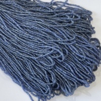 Perles de pierre précieuse en saphir bleu naturel de Birmanie, facettées, rondelles, 2 mm, 3 mm, 4 mm, brin de perles précieuses, perles en vrac, qualité AAA, faites à la main