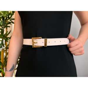 เข็มขัดสไตล์ลำลองสำหรับผู้หญิง พร้อมหัวเข็มขัดโลหะผสมทรงสี่เหลี่ยมและดีไซน์แบบบริดจ์ - Product Image 2