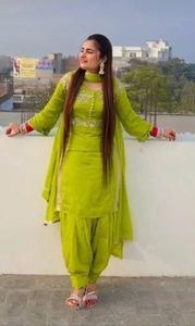 Alta calidad transpirable poliéster indio pakistaní diseñador PAKISTANI/INDIAN PUNJABI Shalwar Kameez Bollywood Lollywood SALWAR - Product Image 4