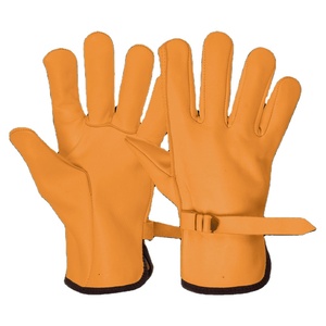 Heavy-Duty Sheep Grain Leather Anti-static Breathable <b>Driver</b> <b>Gloves</b> Adjustable Wristlet Industrial Safety Construction Hand Arm - Product Image 4