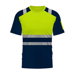 Custom Logo Knitted 100% Cotton Formal High Visibility Reflective Eco-Friendly Breathable Anti-Wrinkle Loose Fit T-Shirt <b>Men</b> - Product Image 3