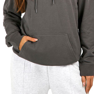 เสื้อฮู้ดดี้ผู้หญิงไซส์ใหญ่ ดีไซน์ตามสั่ง OEM สำหรับฤดูหนาว ผ้าฟลีซคอตตอน 100% แขนยาว มีไซส์ตามสั่ง - Product Image 4