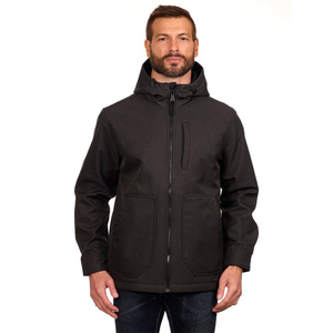 Chaquetas Softshell de poliéster para hombres adultos, ropa de calle de gran tamaño con cremallera, chaqueta de invierno plegable con bolsillo y cremallera de Color marrón oscuro - Product Image 1