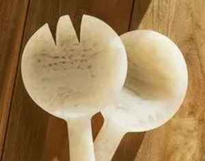 Ensemble de serveurs à salade en résine blanche, vaisselle de cuisine, ustensiles de service pour grand buffet, restauration, usage domestique, cuillère et fourchette de luxe - Product Image 4