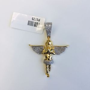 Wholesale High Quality Gold Small <b>Charm</b> Pendant New Personality Pendant 10k Yellow Gold Lab Grown Diamond - Product Image 4