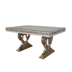 Ensemble de salle à manger de Style français, Table et chaise sculptées antiques en Champagne peintes, conçues pour l'intérieur de la maison de Style européen - Product Image 3