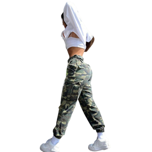 กางเกงคาร์โก้เอวสูงลายพรางสำหรับผู้หญิงกางเกงลำลองผ้าอ๊อกซ์ฟอร์ดระบายอากาศได้ดีทรงหลวมสไตล์สตรีท - Product Image 6