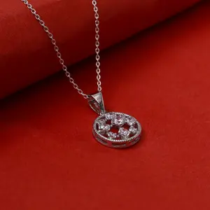 "925 Silver <b>Crystal</b> Pendant Necklace for Women's Gift" - Product Image 1