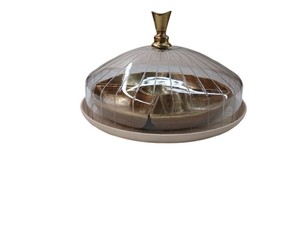 Exhibidor de Pasteles Compacto de Aluminio Ecológico Hecho a Mano, Seguro para Contacto con Alimentos, de Lujo y Bajo Perfil con Cúpula de Vidrio para Exhibición de Postres - Product Image 3