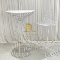 Table haute de bar de jardin en acier inoxydable de haute qualité, style nordique, or/argent/or rose, pour terrasse extérieure, salon, hôtel