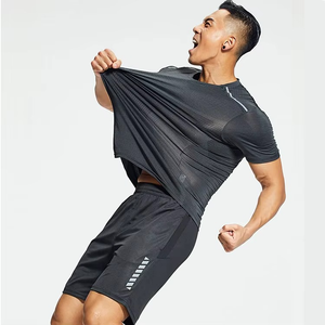 Chándales para hombre transpirable de nailon sólido ecológico informal playa Atlético verano Sportsuit trajes Top camisa pantalones cortos conjuntos - Product Image 1