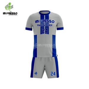 Ensembles d'uniformes de football personnalisés en gros, manches courtes, 100% polyester, été/hiver, unisexe, kit de maillot, impression de logo personnalisée - Product Image 2