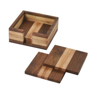 Bois avec sous-verres en résine Thème sombre Tapis de table et tapis Dîner Petit déjeuner Design Noyer, Finition Dessous de verre pour la maison et la décoration de table - Product Image 5